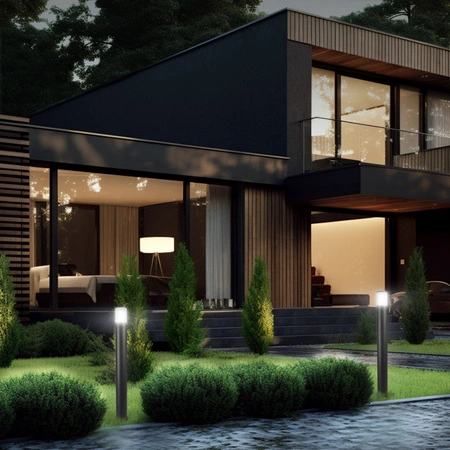 Vonkajšie záhradné svietidlo PIPE Round 60cm IP54 GU10 Black Videx