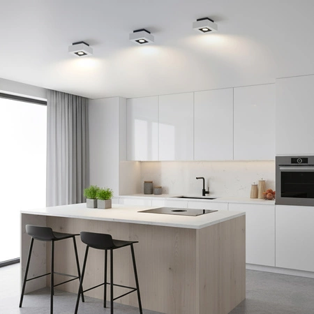 Povrchová montáž HALOGEN Movable SPOT GU10 Square White AURI LUMILED