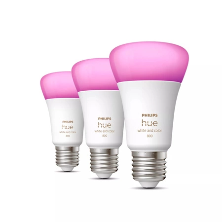 3x LED žiarovka E27 A60 9W = 60W 806lm 2000-6500K CCT + RGB SMART Smart Bluetooth ZigBee White and Color Ambiance Philips HUE