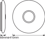 LED stropné svietidlopovrchovou montážou 26W 1800lm CCT stmievateľné okrúhle biele SMART+ WiFi Kite Ledvance