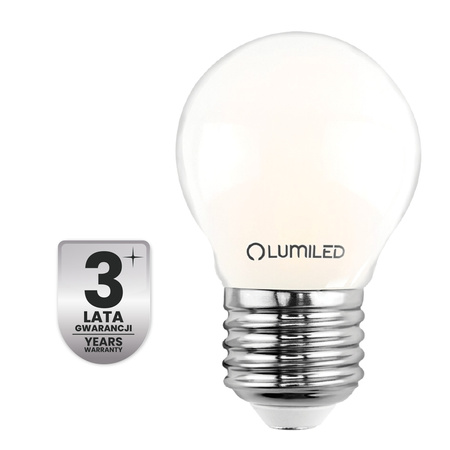 6x LED žiarovka E27 Ball P45 2,2W 470lm = 40W 4000K Neutrana 360° Filament CLASS A LUMILED