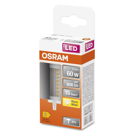 LED žiarovkakapsulou R7s 7,3W = 60W 806lm 2700K teplá biela 330° LINE Osram