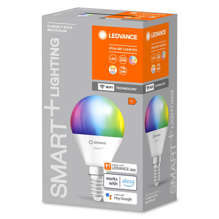 LED E14 4,9W = 40W 470lm CCT RGB stmievateľná SMART+ WiFi Mini žiarovka Ledvance