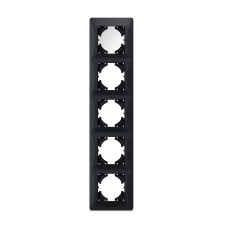 Horizontálny rám pre zásuvky Päťnásobná povrchová montáž čierna BINERA VIDEX