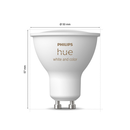 LED žiarovka GU10 reflektor 4,2W = 50W 400lm 2000-6500K CCT + RGB SMART Smart Bluetooth ZigBee Biela a farebná atmosféra Philips HUE