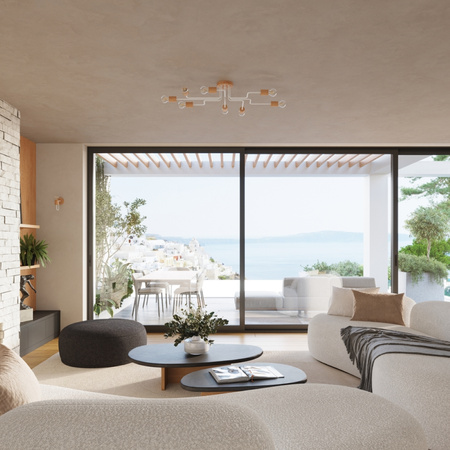 Stropné svietidlo 4x E27 Prírodné drevo Biela Timbo Peach Puff SL.1665 Sollux