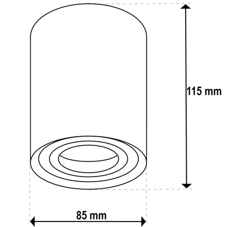 HALOGEN Spot Tube Movable Round White 115mm + LED žiarovka GU10 6W 120° 4000K AMAT-L LUMILED