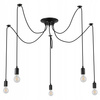 Masterled Stropné svietidlo 5x E27 Čierna závesná lampa Nido