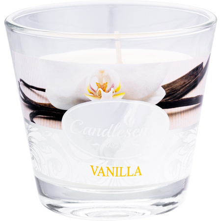 Dekoratívna sklenená vonná sviečka Vanilka
