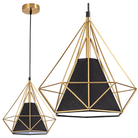 Stropné závesné svietidlo E27 čierne zlato Hira Sanico Goldlux