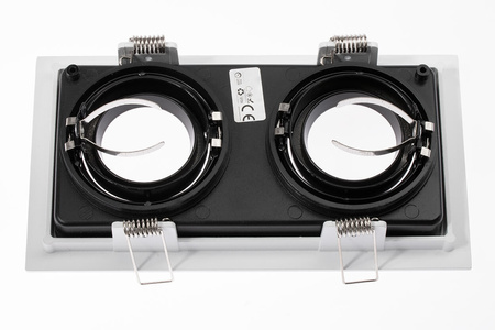 Svietidlo GEMINUS HALOGEN na zapustenú montáž Pohyblivé KWADRAT White 2x GU10