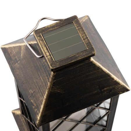 LED solárna záhradná lampa Stojaca lampa LIRIO 2 IP44 Závesná patinová lampa LUMILED