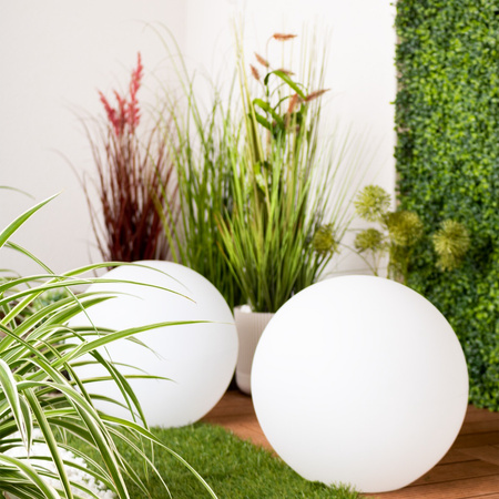 Záhradná SOLÁRNA LAMPA guľa pre záhradu GROUND LED RGB 30cm + diaľkové ovládanie