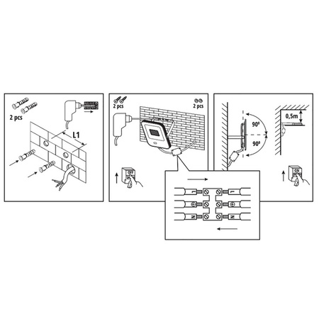 LED reflektor 10W 800lm 3000K IP65 čierny so senzorom pohybu a súmraku + diaľkové ovládanie KOBI MHNC