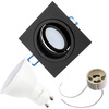 Svietidlo HALOGEN GU10 MR16 Square Black CASSIO LUMILED + LED žiarovka GU10 6W = 60W 580lm teplá biela