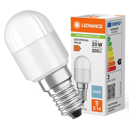 LED žiarovka guľka E14 2,3W = 20W 200lm 6500K studená biela 200° Ledvance