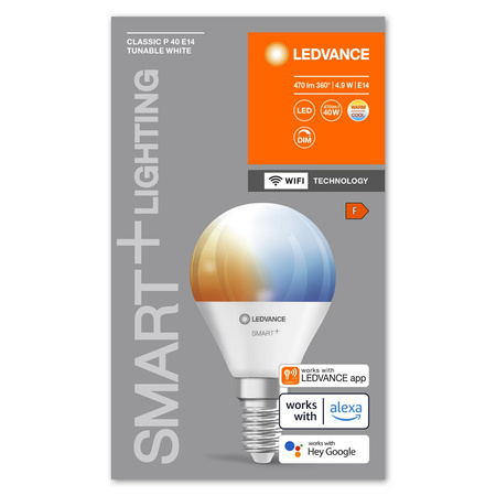 LED žiarovka E14 4,9W = 40W 470lm CCT Stmievateľná SMART+ WiFi Mini žiarovka Ledvance
