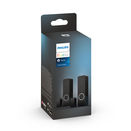 Inteligentný kontaktný senzor pre okná a dvere čierny batériový SMART Zigbee Kontaktný senzor Secure Philips HUE 2 ks.