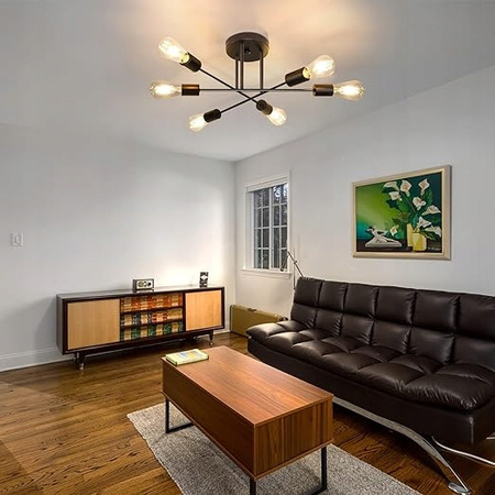 Luster Stropné závesné svetlo Dekoratívne 6x E27 Čierna 70cm Masterled