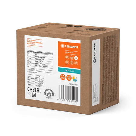 LED zapustené stropné zapustené bodové svietidlo 6W 600lm CCT stmievateľné Mesh White Downlight Slim Ledvance