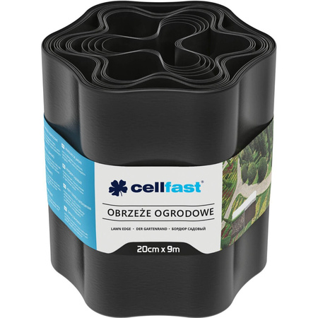 Obruba trávnika Pružná vlnitá 20 cm x 9 m čierna CELLFAST