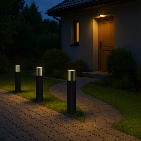 E27 Grey IP54 Kuusamo Sanico Goldlux Stojaca stĺpová záhradná lampa