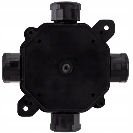 PG16 75x75x33mm Hermetická inštalačná krabica na povrch s vývodkami čierna PAWBOL