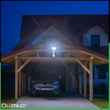 LED reflektor ZUNA2 20W 1800lm 6500K IP44 Black Senzor pohybu LUMILED