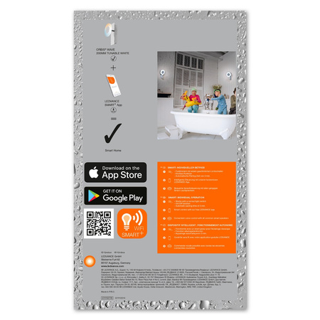 LED 8W 400lm CCT Stmievateľné strieborné SMART+ WiFi Orbis Ledvance Kúpeľňové stropné svietidlo