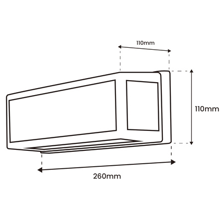 Záhradné svietidlo E27 Obdĺžnikové nástenné svietidlo DOMLO LUMILED Senzor pohybu