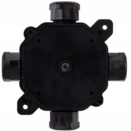 PG16 75x75x33mm Hermetická inštalačná krabica na povrch s vývodkami čierna PAWBOL