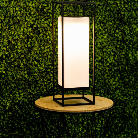 Vonkajšia solárna LED záhradná stojaca lampa 3000K IP44 38cm súmrakový senzor