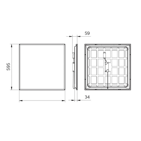 LED panel 60x60 36W 3200lm 4000K White Projetline Philips