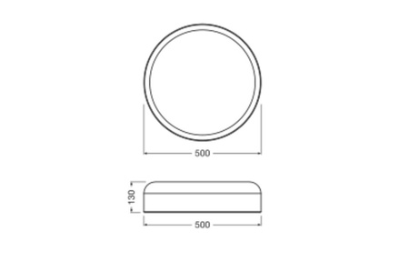 Plafond LED stropné svietidlo 28W 1150lm 3000K, teplá biela Brown 50cm Dekor Ledvance