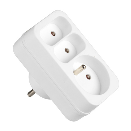 Rozdeľovač elektrickej siete 2x Euro 2P + 1x 2P+0 Zlodej 3 zásuvky VAYOX