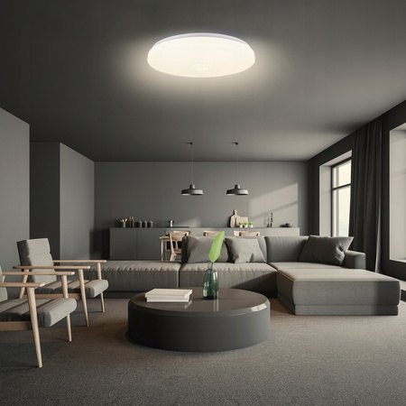 Plafond LED stropné svietidlo na povrchovú montáž 72W 5400lm 3000-6500K CCT RGB 160° stmievateľné Pilot Round White ERIK Masterled