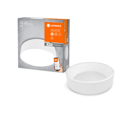 Plafond LED stropné svietidlo Povrchová montáž 26W 1050lm CCT Stmievateľný okrúhly biely SMART+ WiFi cylinder Ledvance