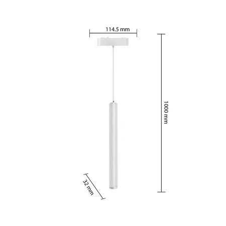 Závesná LED lampa pre magnetickú dráhu 7W 700lm 4000K Neutral CRI90 36° 48V White Luxo Masterled