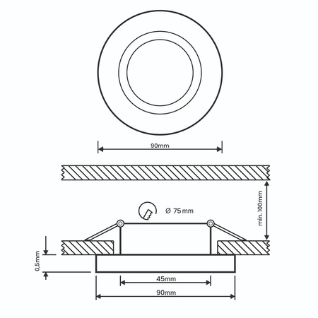 Sada halogénového svietidla VENTUS White Round + LED žiarovka GU10 6W teplá biela 120° Lumiled