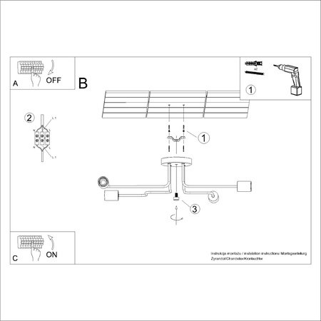 Stropné svietidlo 4x E27 Prírodné drevo Biela Timbo Peach Puff SL.1665 Sollux