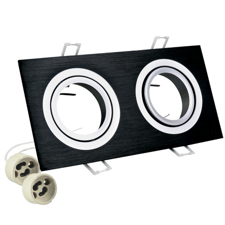 Skryté závesné bodové svietidlo 2x GU10 čierna SOUTH OPAL Sanico Goldlux