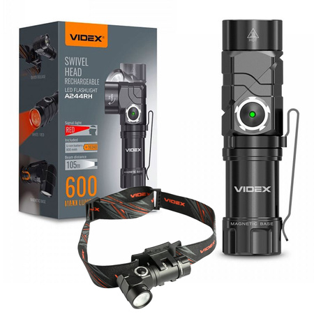 Čelovka Prenosná 2v1 LED 10W 600lm 7 módov Vodotesné IP66 Videx