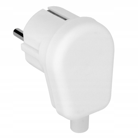 Elektrická uhlová zástrčka UNI-SCHUKO s uzemňovacím pásikom biela ORNO