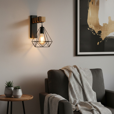 Nástenné svietidlo Povrchová montáž E27 Čierna zlatá Vigo Sanico Goldlux