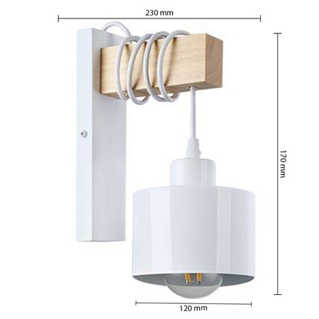 Bodové svietidlo E27 bielo-hnedé Elza Masterled Závesné nástenné svietidlo