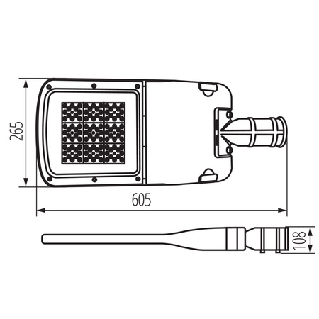 Parkovacia LED lampa 85W 13540lm 4000K, neutrálna biela 150° IP65 IK08 Sivá PRO-S KANLUX