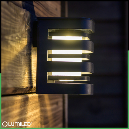 LED nástenné solárne svietidlo CAMILA 3000K Súmrakový senzor LUMILED