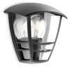 Záhradné nástenné svietidlo Vonkajšia lampa E27 IP44 Black Creek Philips