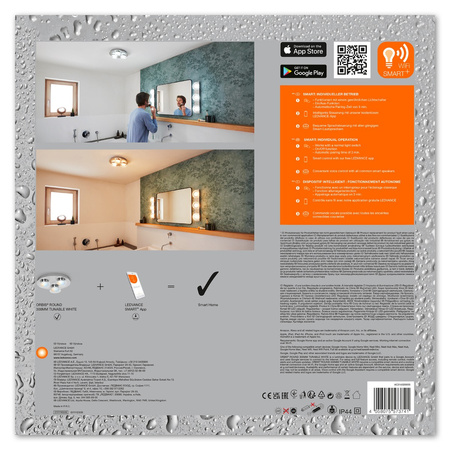 LED 18W 1100lm CCT Stmievateľné strieborné SMART+ WiFi Orbis Ledvance Kúpeľňové stropné svietidlo