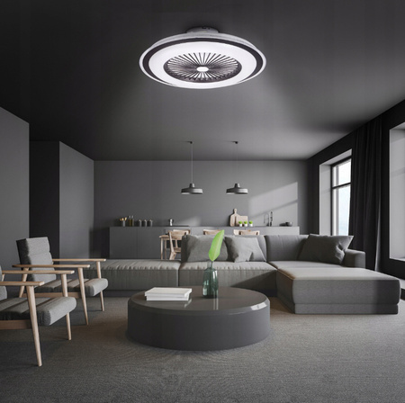 LED stropné svietidlo RODOS FAN 72W 2700K-6500K čierne + diaľkové ovládanie